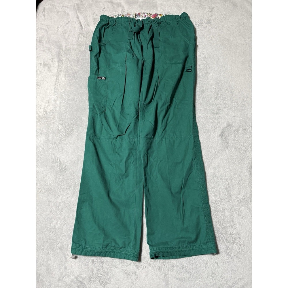 Koi‎ Womens Scrub Pants Size 2X Tall Green Cargo 701 Tall Lindsey